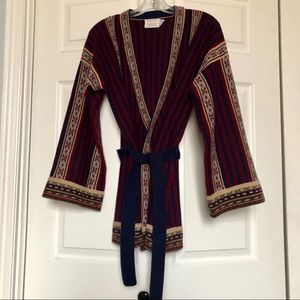 Vintage Bell Sleeve Cardigan with Belt